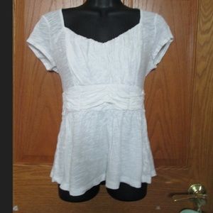 Deletta Anthropologie Ruched Sweetheart Tee size S
